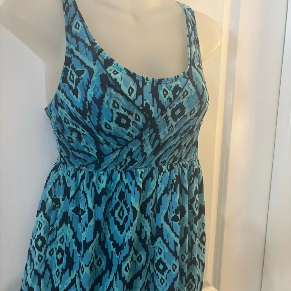 Denim & Co Beach Wrap front Swim Romper Sz 6